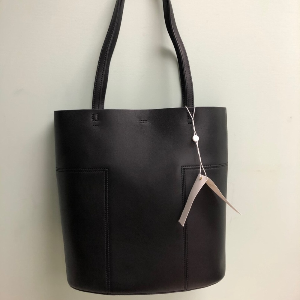 Tory Burch Block-T Tote Bag | Purse | Designer | Fashion Bag | Black - Picture 5 of 12